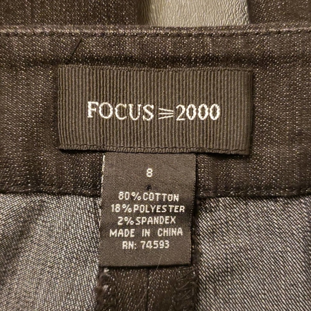 Focus 2000 Black Denim Cuffed Sz 8 Slacks - Picture 3 of 8